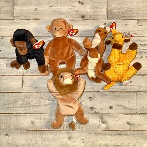 NWT TY Beanie Babies Collectible retired w tag errors rare original bundle of 5